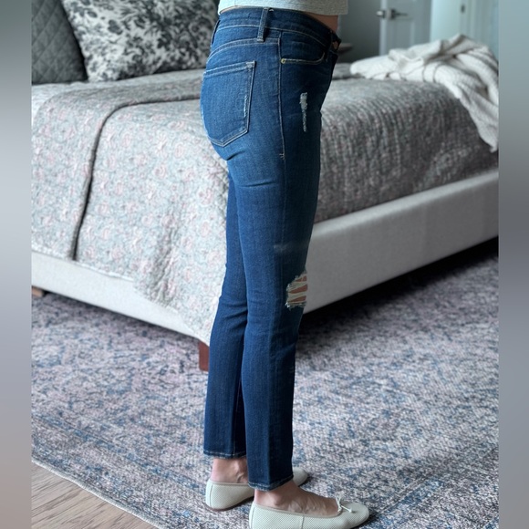 Frame Le Skinny De Jeanne Destroyed Skinny Jean's In Walgrove Size 27 - Picture 2 of 6